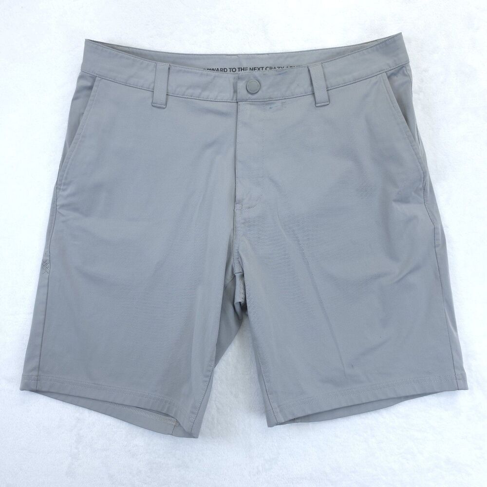 Rhone Commuter Shorts Mens 33 Gray Performance Stretch Flat Front